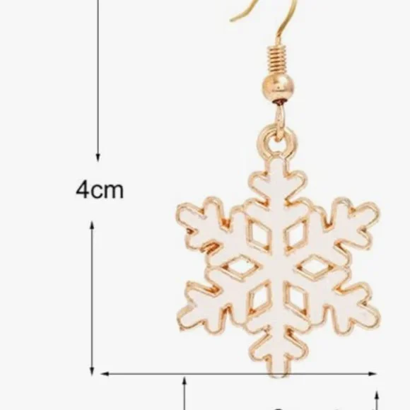 Snowflake Dangle Earringsff - Picture 4 of 4